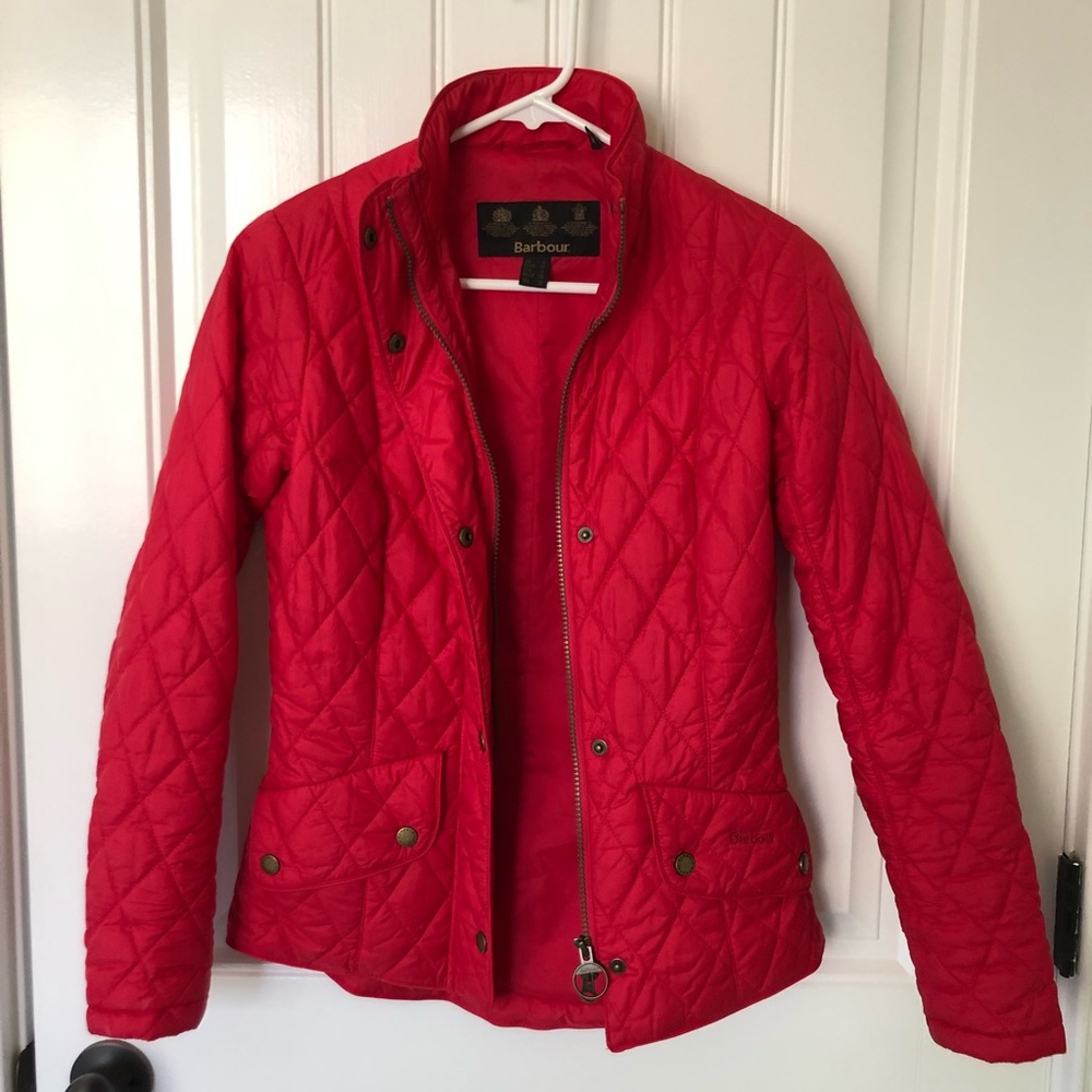 Red Quilted Barbour Jacket - size 2